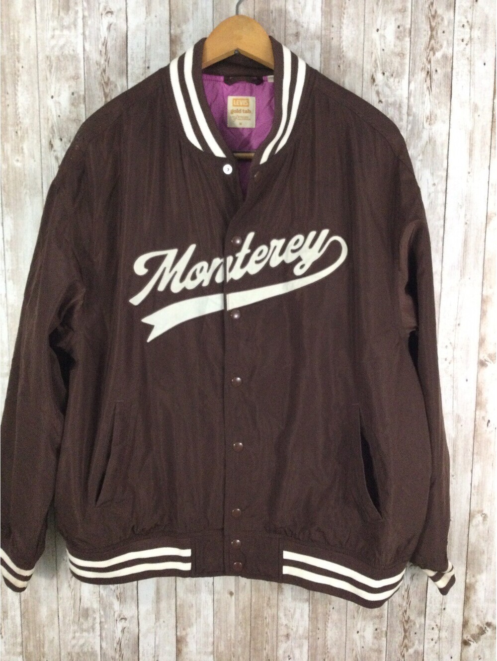 Levi's After School Womens  Brown Monterey Jacket Satin M Modern Retro Varsity